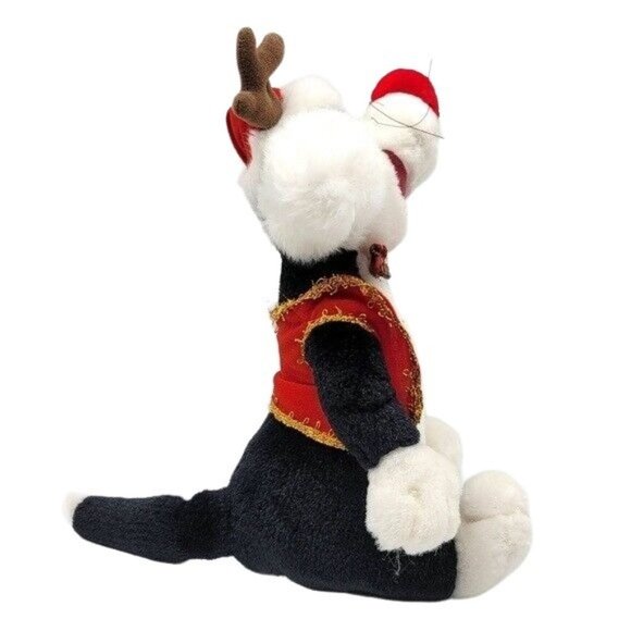 VTG Looney Tunes Santa Sylvester Cat Plush 13" Reindeer Antlers Christmas Warner - Picture 6 of 12